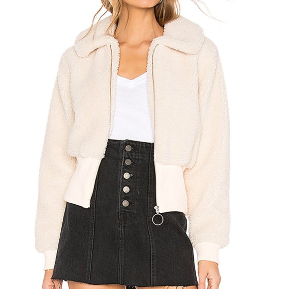 Lovers + Friends Jackets & Blazers - NWT Lovers + Friends Faux Shearling Zip Up Jacket